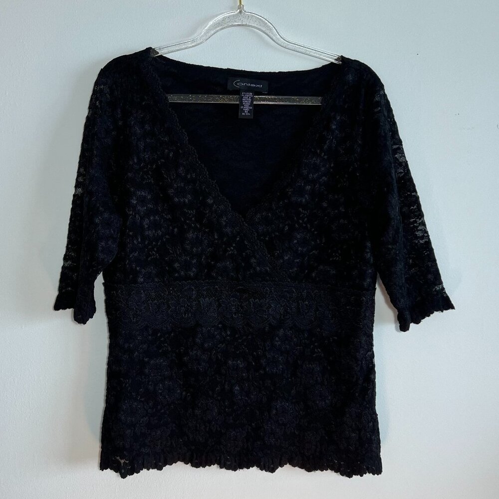 Context Black Lace Top, Size Medium